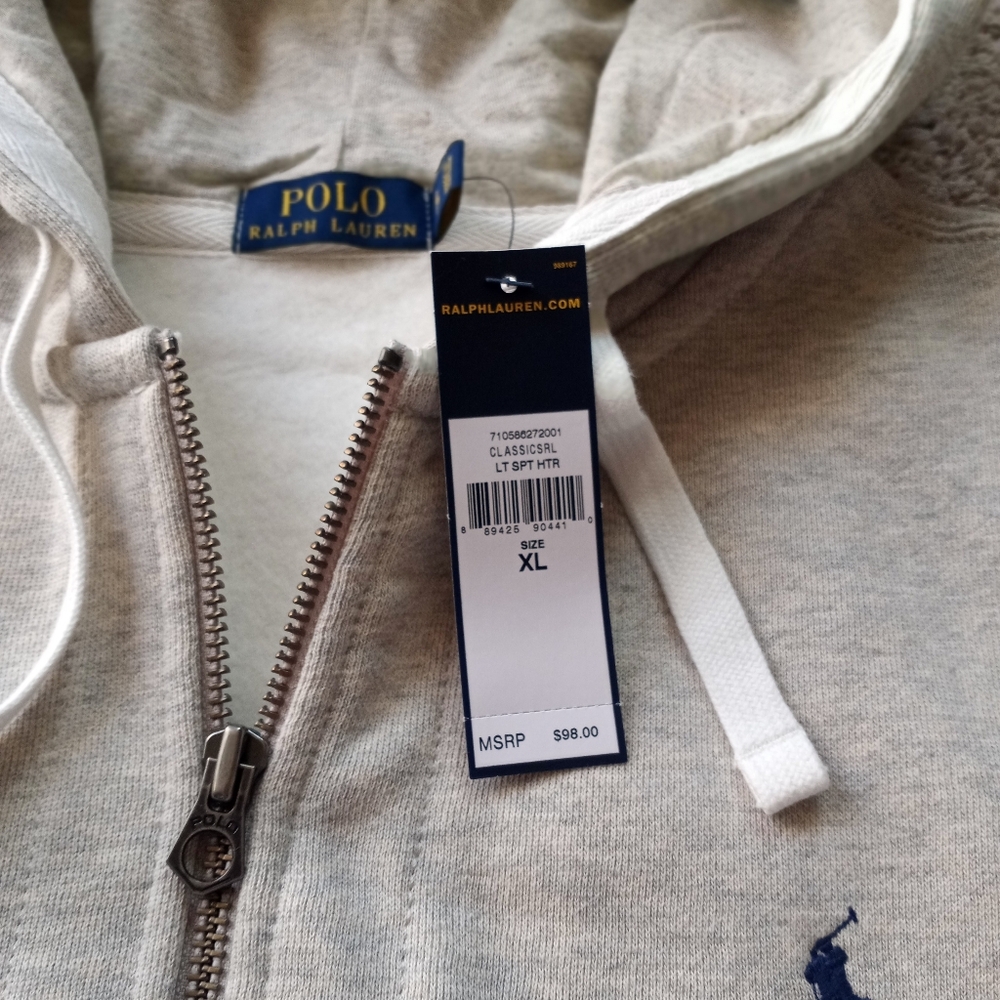 NWT VTG Ralph Lauren Zip Up Hoodie Sweatshirt - Picture 3 of 10